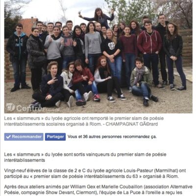 Slam inter-établissements Riom (63) 05/04/2015