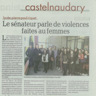 Intervention du sénateur sur les violences faites aux femmes-Castelnaudary (11) 25/11/2016